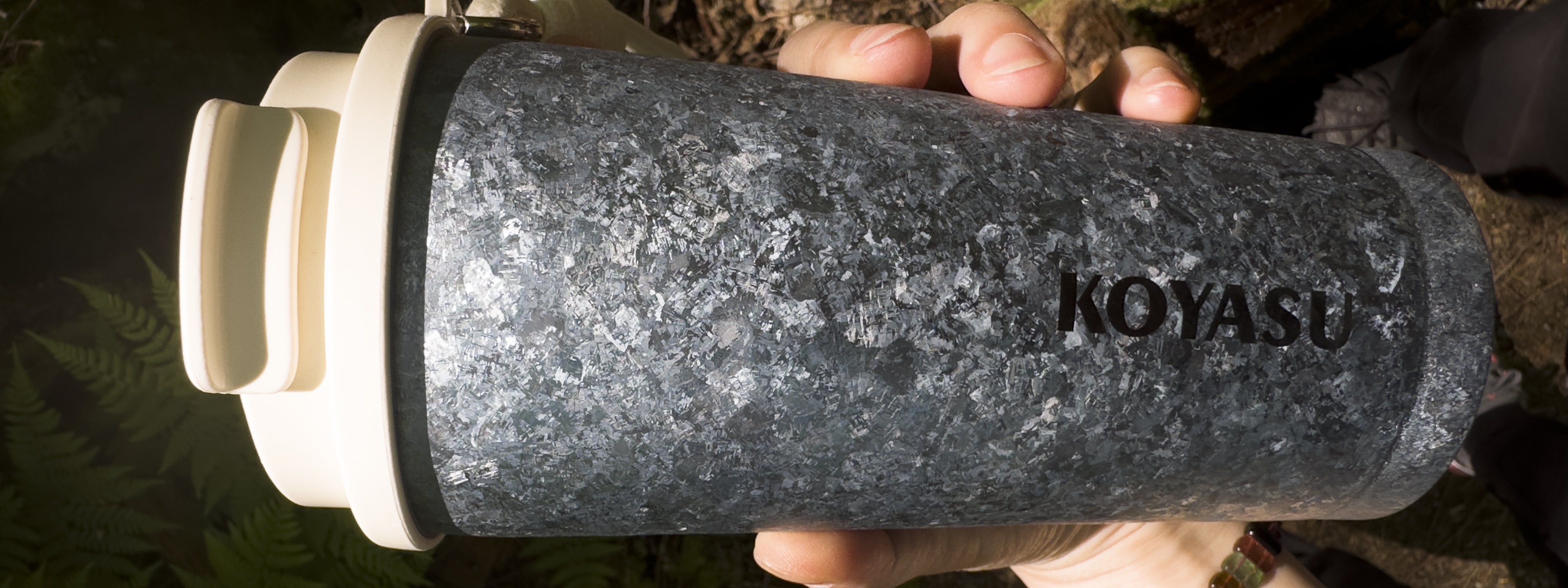 koyasu whole body titanium cup mug tumbler thermos bottle in hand ergonomic design outdoor hiking